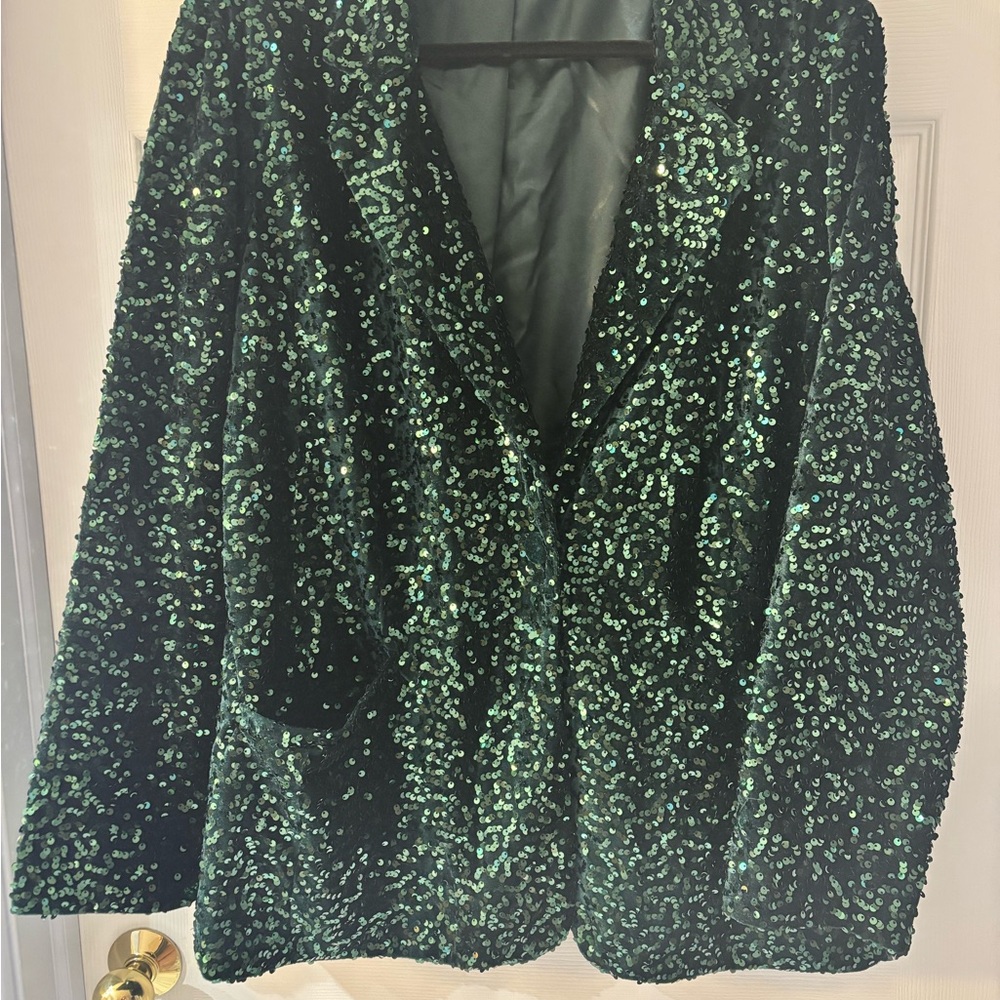 Joan Rivers Emerald Sequin Blazer